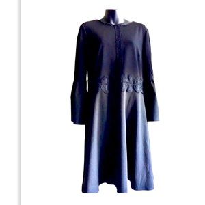 NEW All Occasion Black Dress. Lace & Ruffle Accent